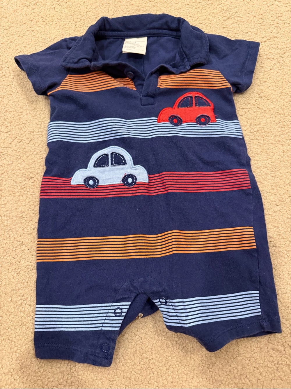 First Impressions Navy Infant Romper